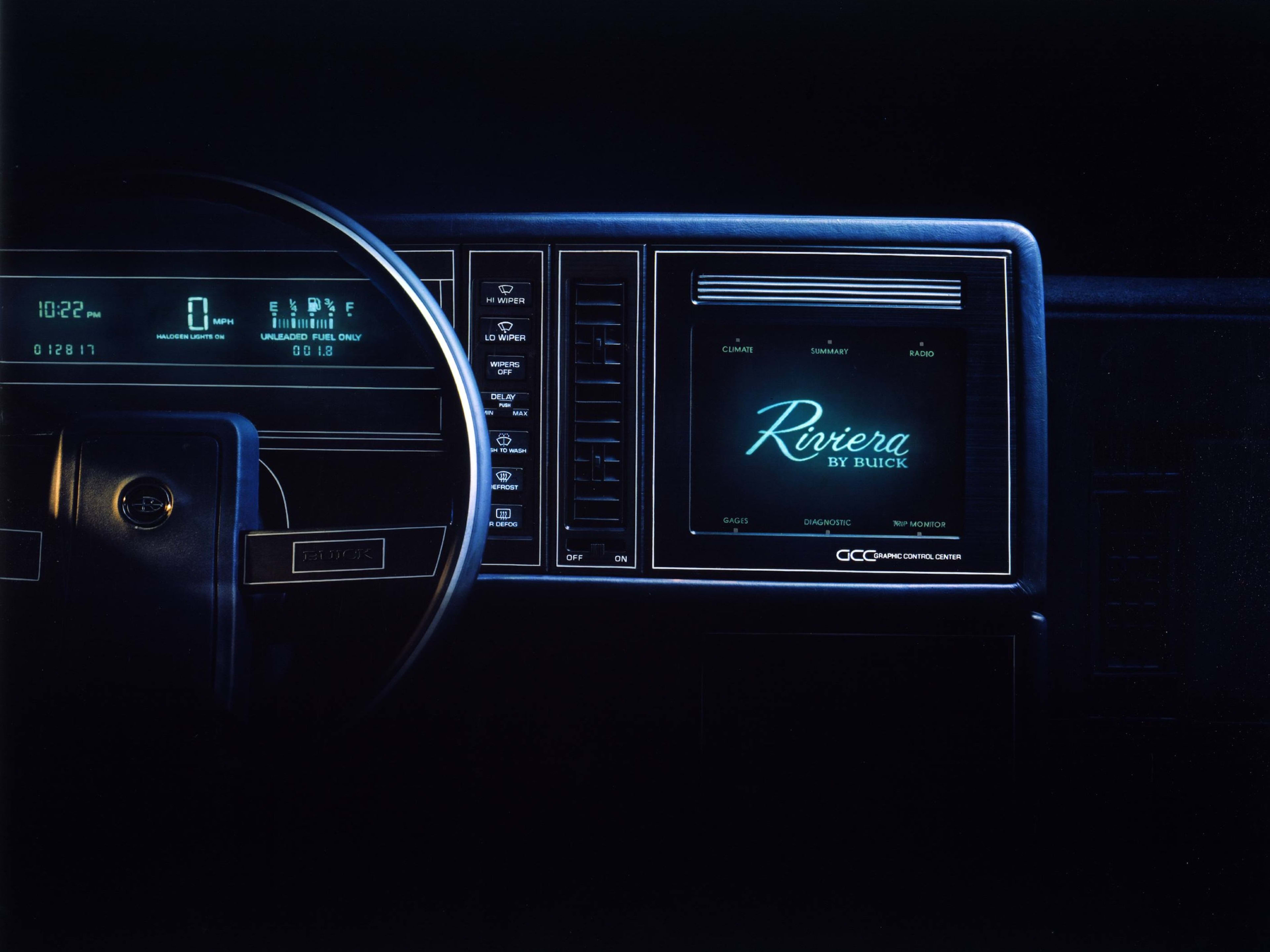 The first touchscreen was standard on the 1986 Buick Riviera.