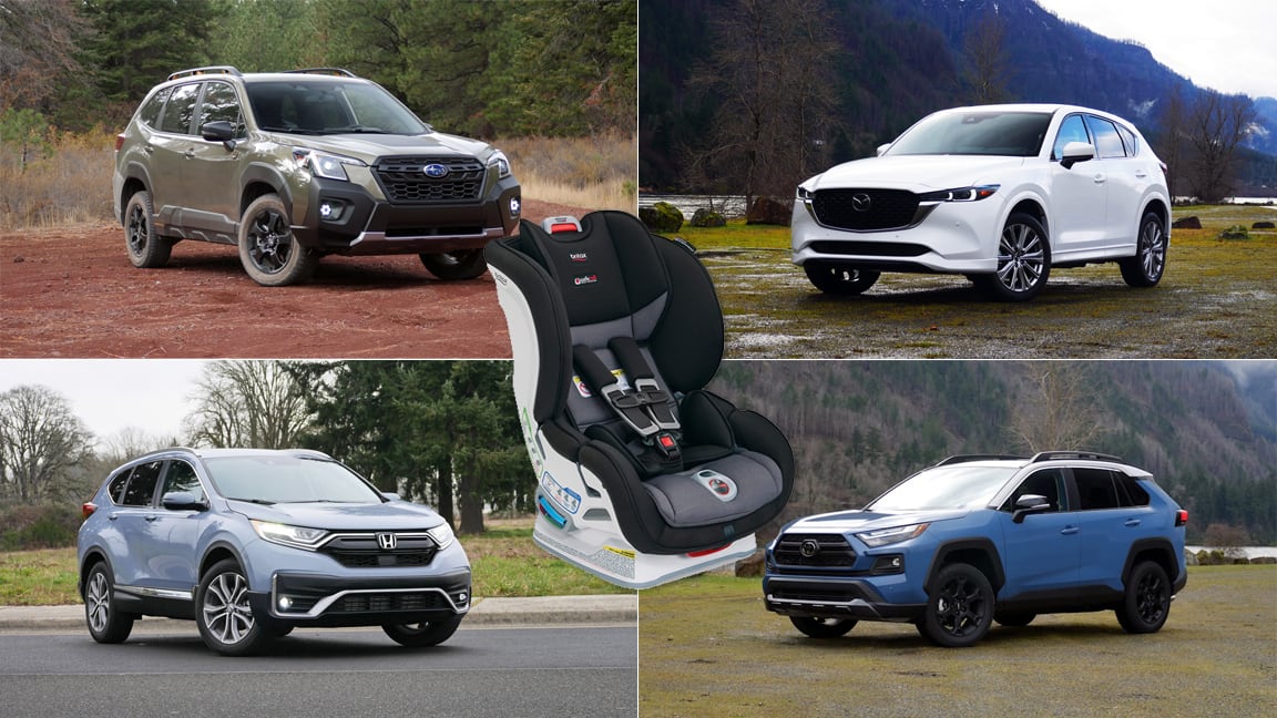 Mazda CX5 4せっと Car seat test | Mazda CX-5 vs. Toyota RAV4 vs. Subaru Forester vs