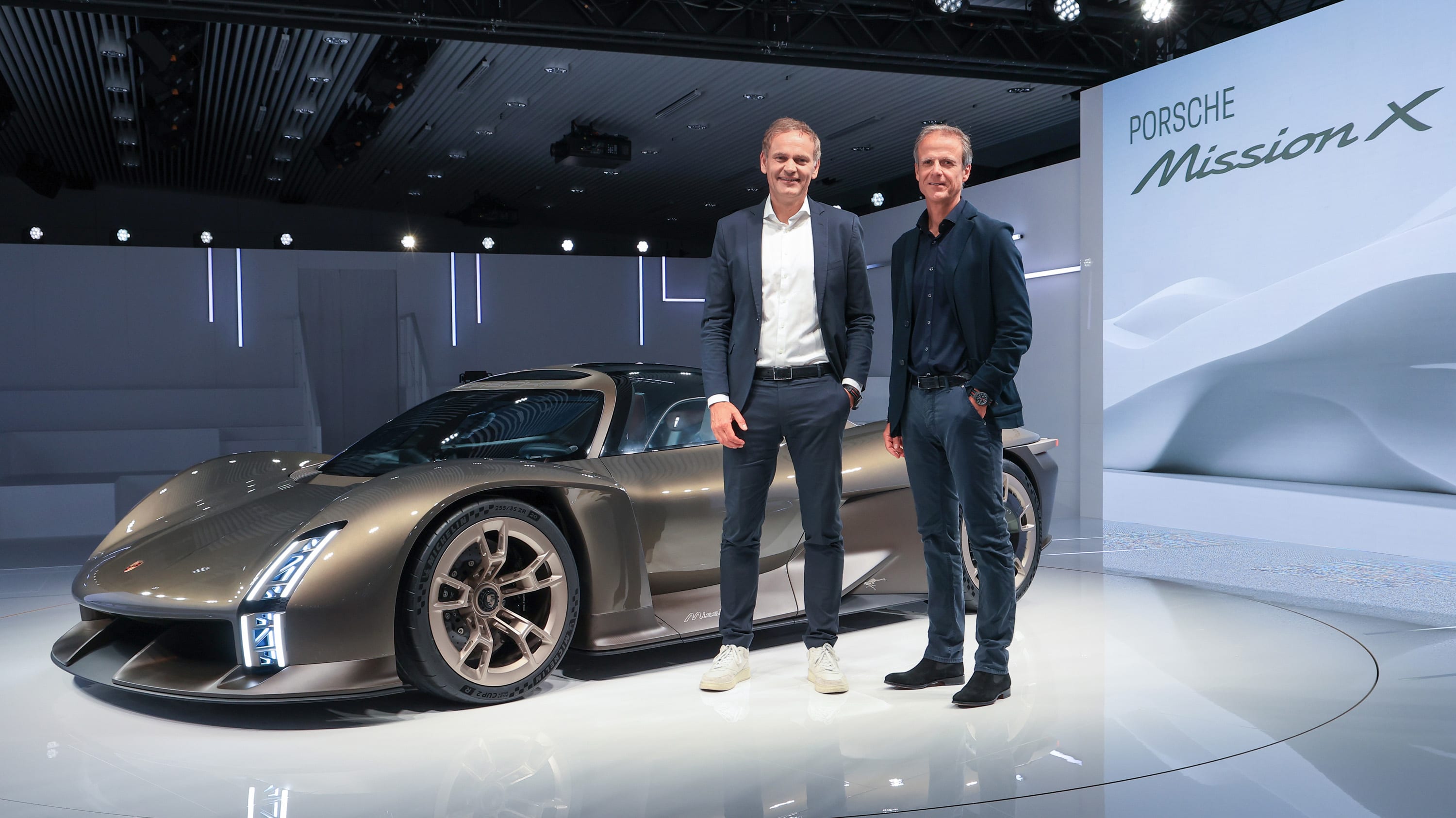 porsche mission x concept ceo oliver blume and designer michael