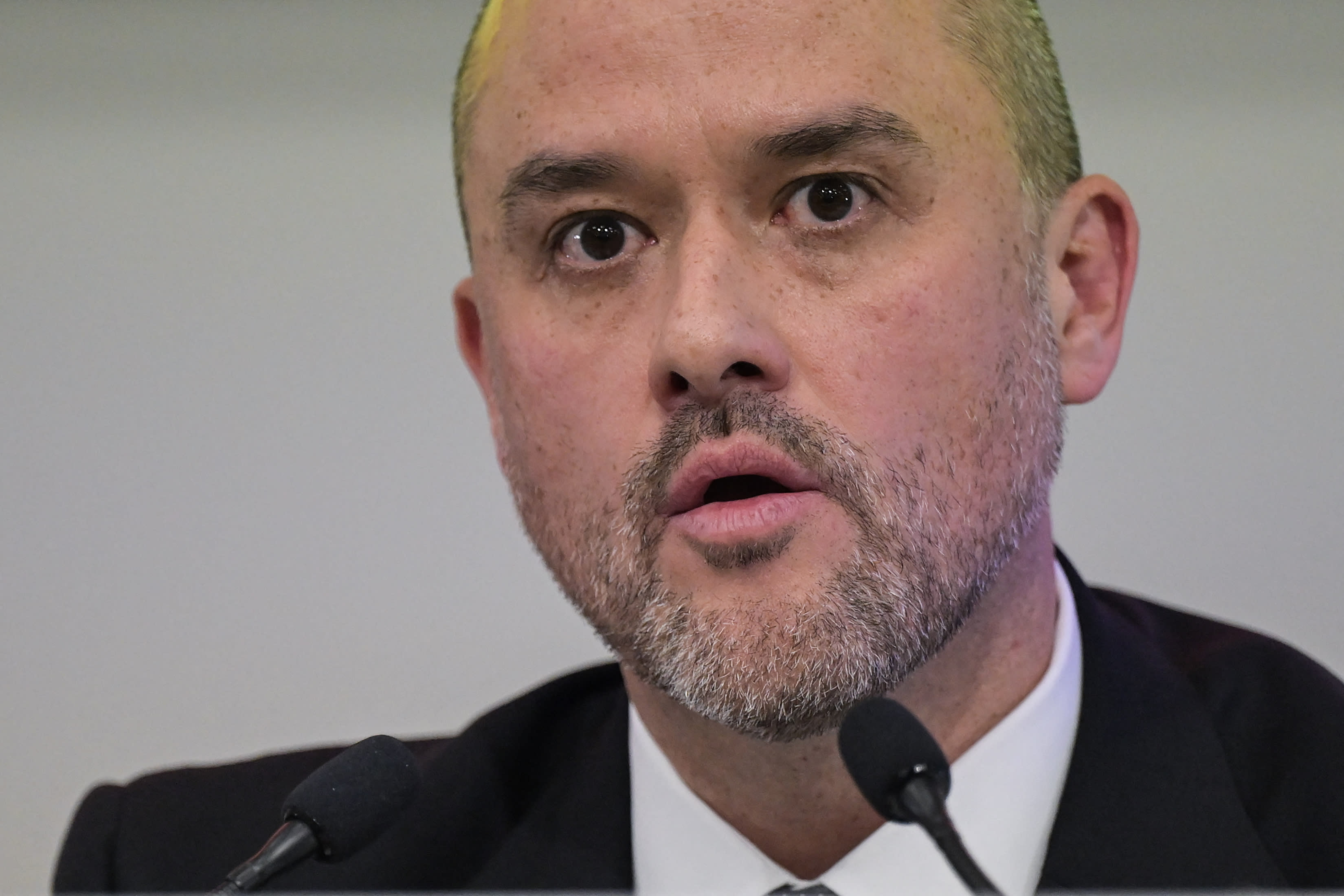 Ivan Espinosa, CEO of Japanese automaker Nissan, attends a press conference to announce the company's fiscal 2024 full-year results
