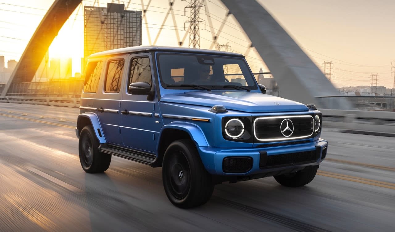 Mercedes-Benz EVs Are on Fire Sale Right Now, With Up to $50,000 Off on EQS and EQE Models 4 2025 Mercedes-Benz G580 with EQ Technology front quarter beauty shot
