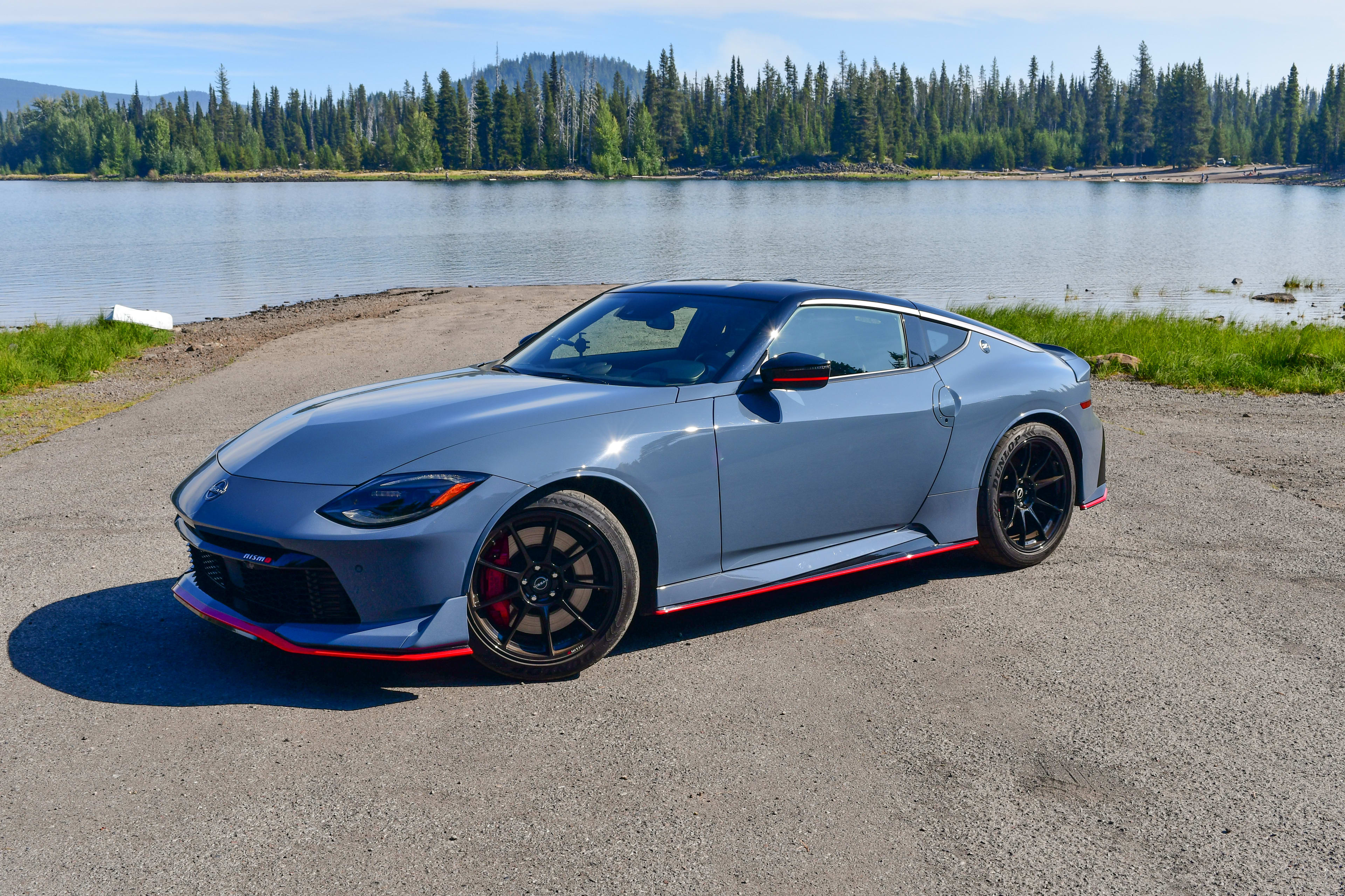The Nissan Z NISMO parked by Elk Lake