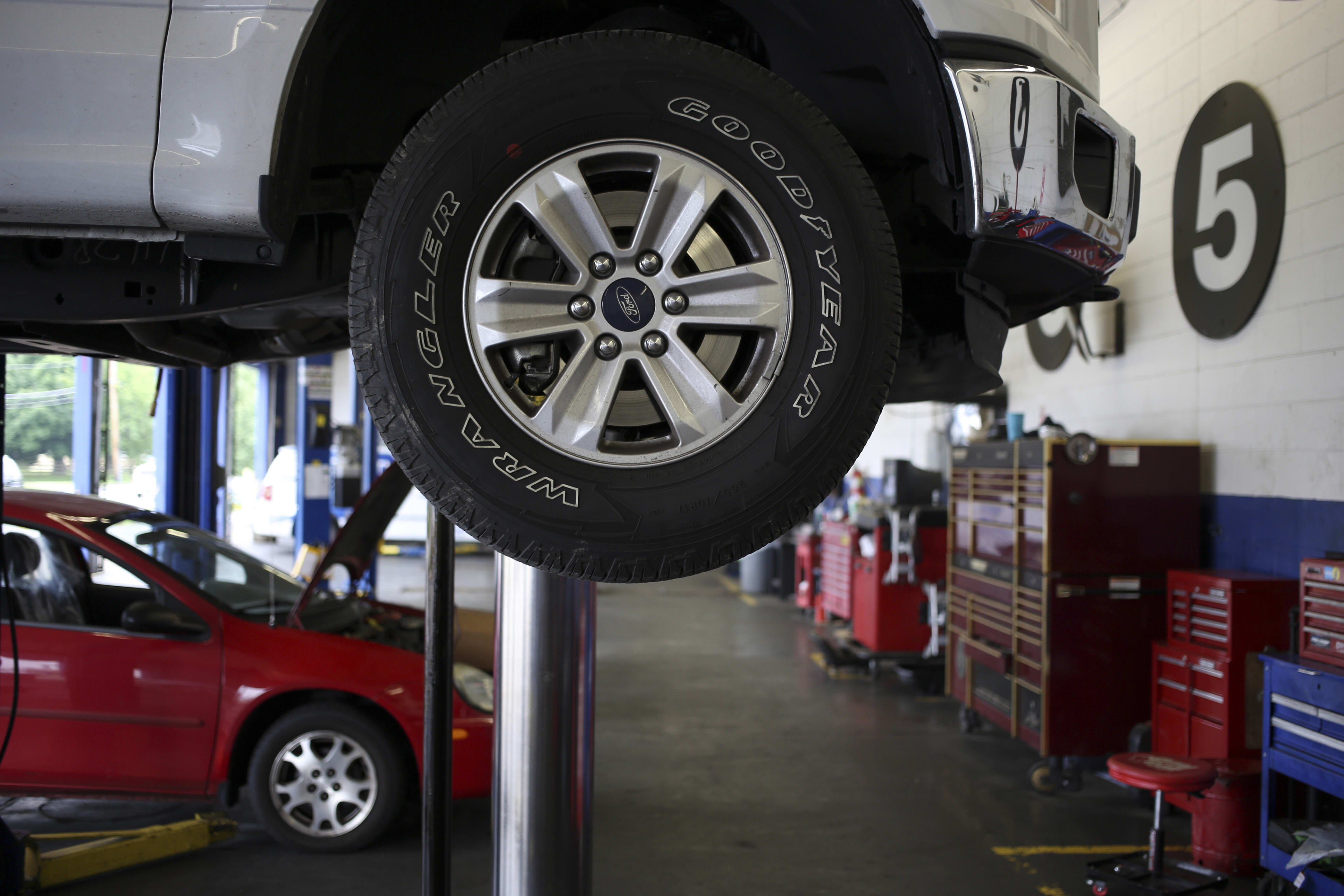 Ford wheel imbalance detection patent Aims to Stop Premature Tire Wear and Highway Shimmy 6 Goodyear Wrangler tires are pictured on a pickup truck during an oil change at a Pep Boys service center in Clarksville, Indiana
