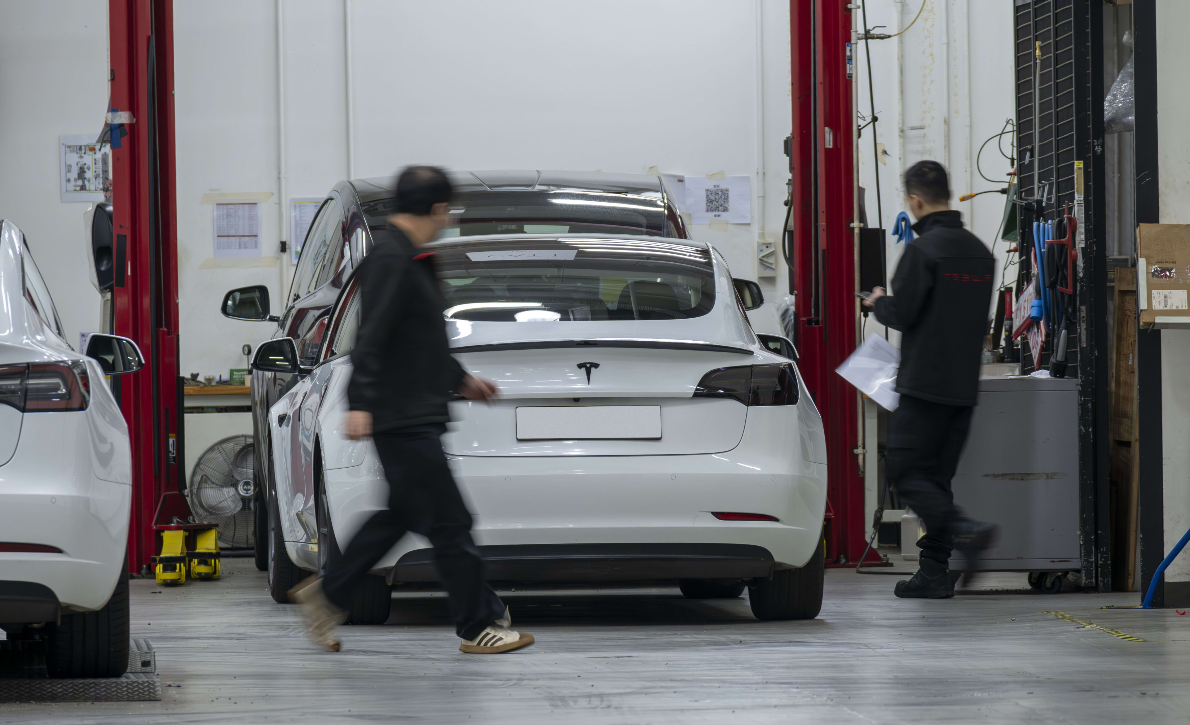 Tesla Cars, Hong Kong, China.