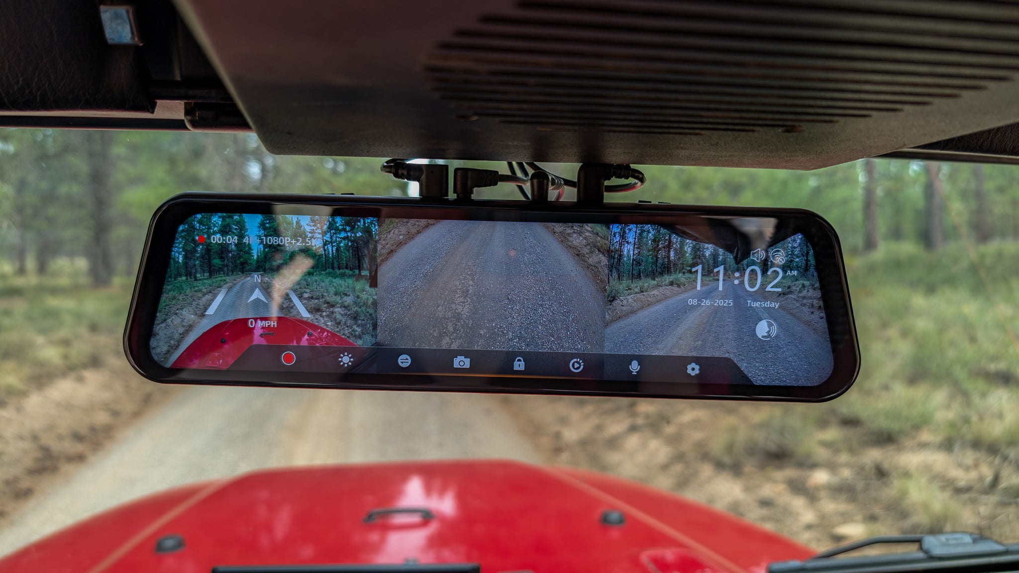 Rearview Camera Fail: Why 143,000 Hyundai Santa Fes Are Being Recalled 3 The triple camera view from the Wolfbox G900 TriPro