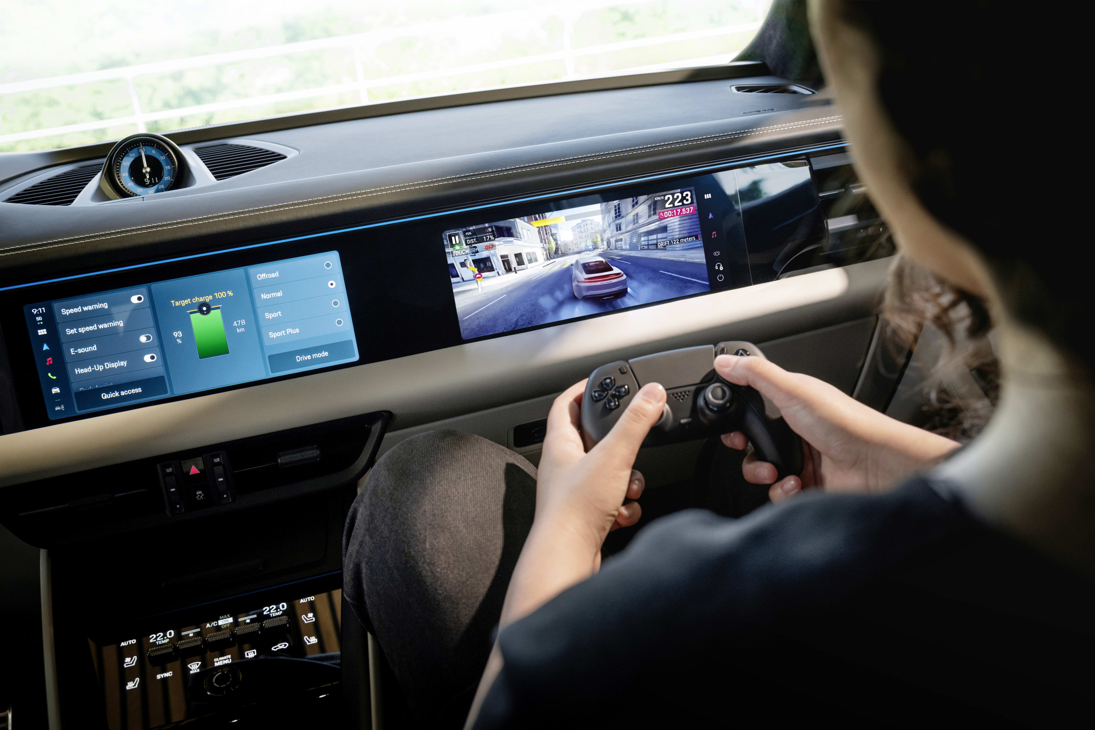 Porsche Macan EV in-vehicle gaming