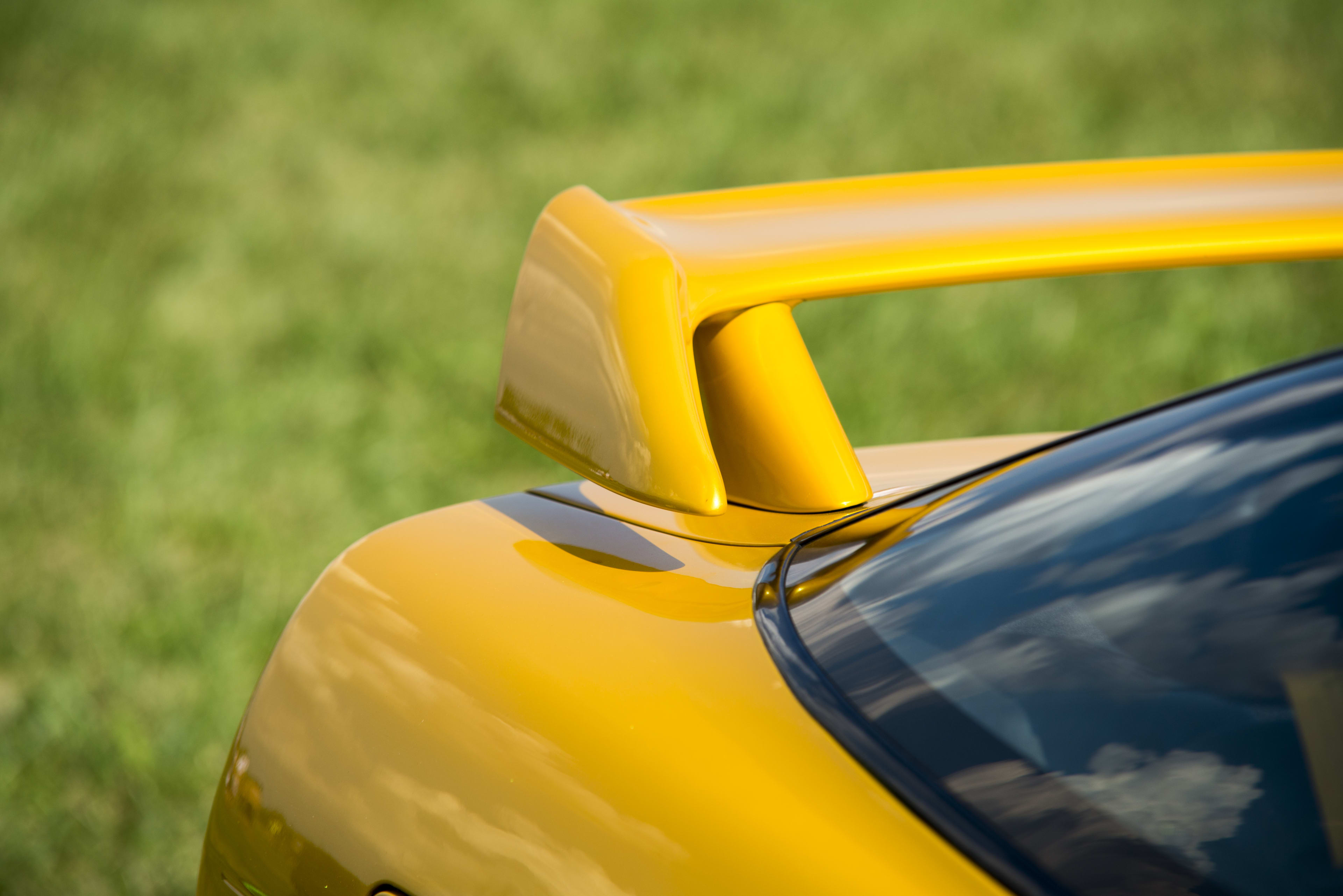 Close-up of an aftermarket racing spoiler