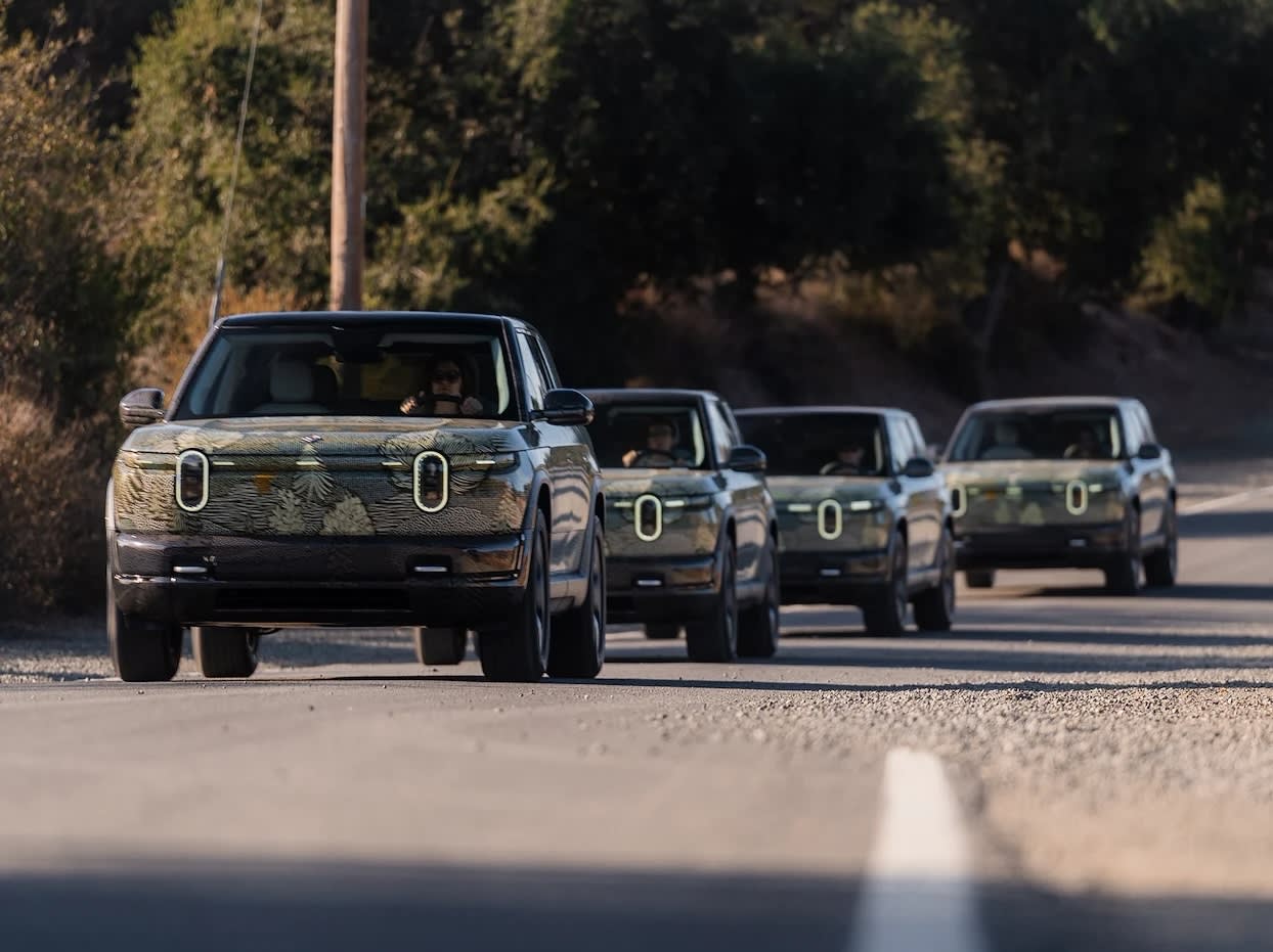 Rivian R2: Rivian’s Future Now Hangs on the R2 Midsize SUV, Launching 2026 at $45,000 7 Rivian R2 group shot on-road