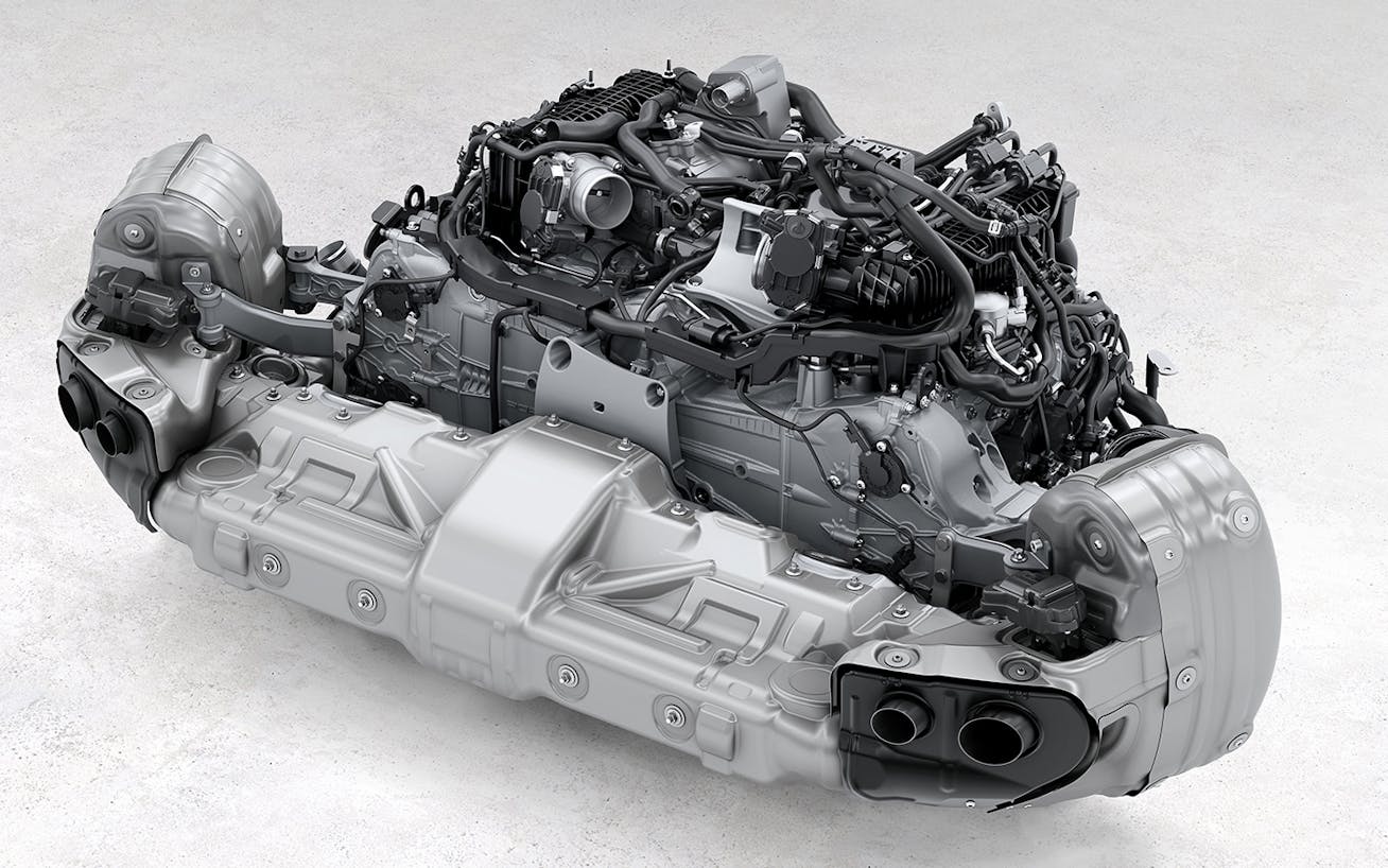 Porsche 992.2 911 Turbo S T-Hybrid twin turbo engine