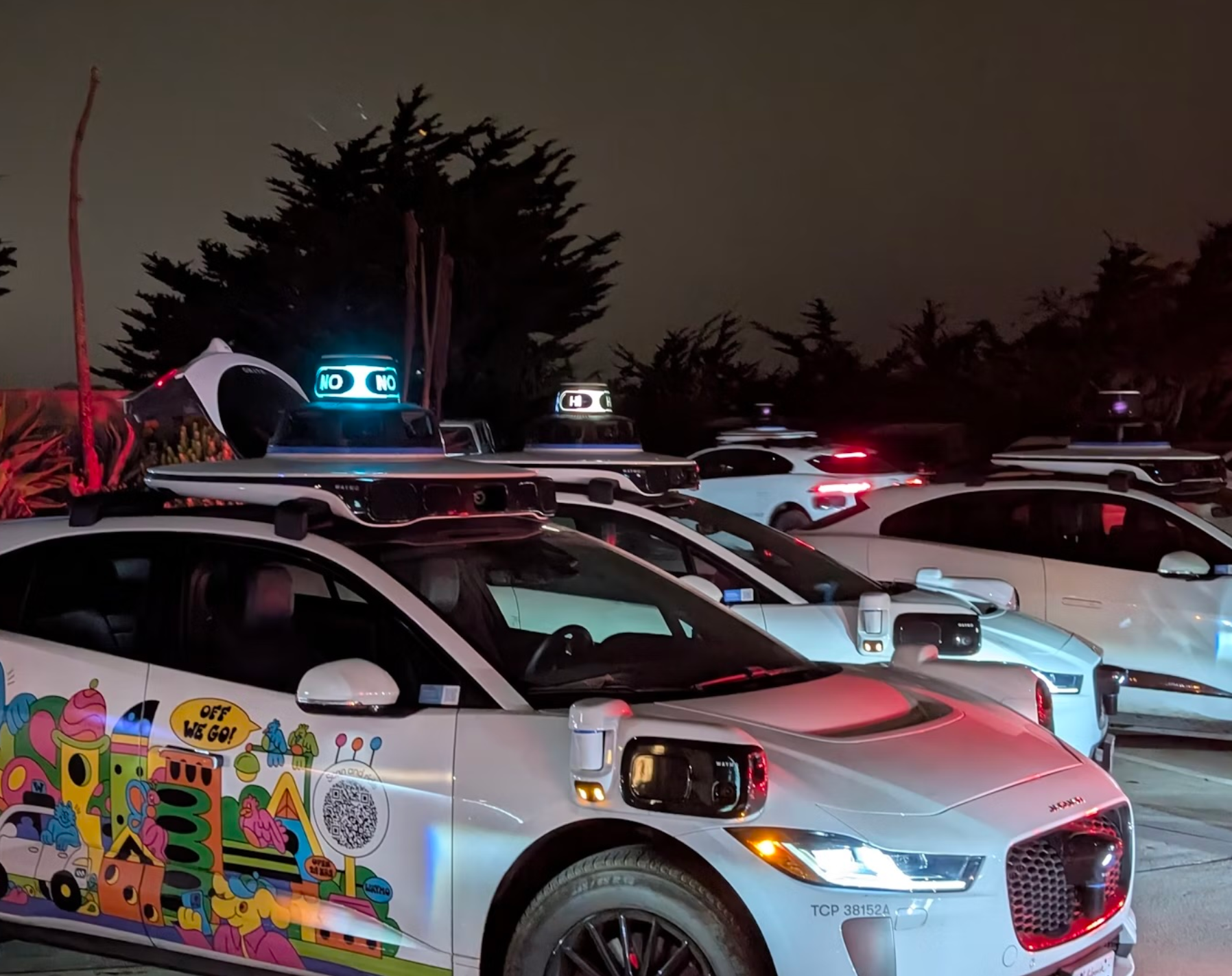 Waymo traffic jam San Francisco Jaguar I-Pace