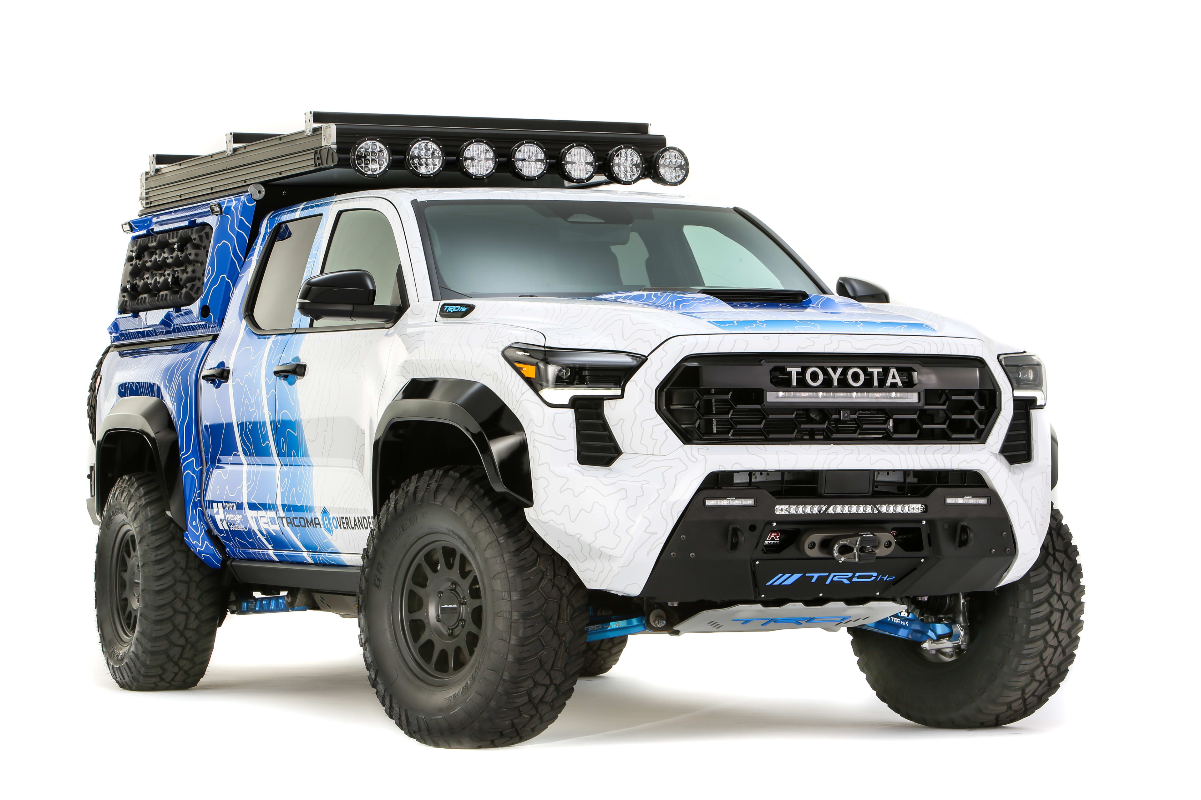 Toyota Explores The Wild Side Of All Its Powertrains At SEMA: Hydrogen Tacoma, EV Race Car, & V6 Land Cruiser Restomod 6 tacoma h2 overlander concept toyota sema 2025 hi res 18