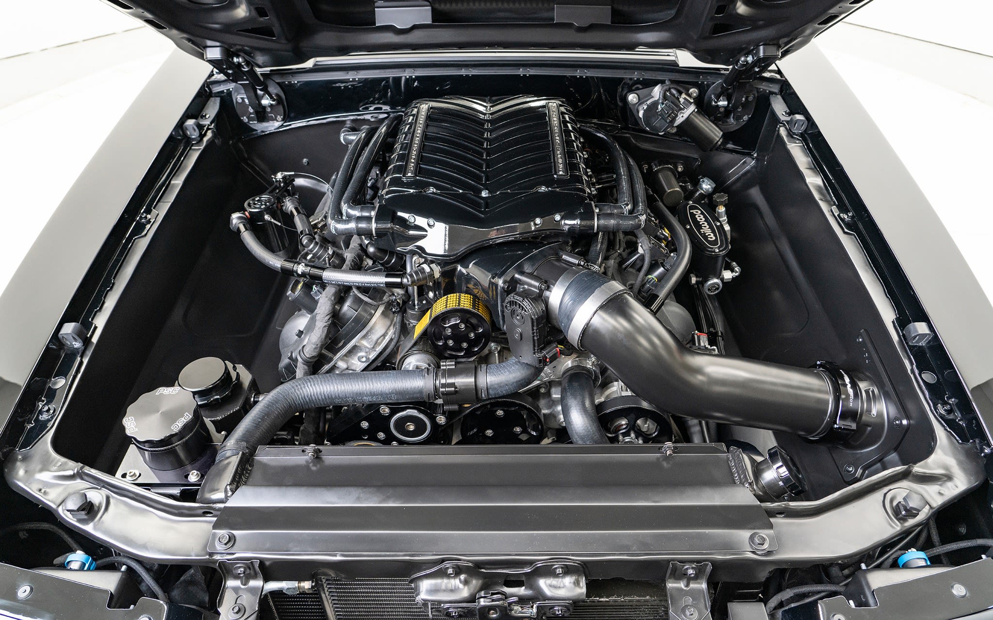 Velocity Fox Body Mustang: This 800-HP Fox Body Mustang Stole the Show at SEMA, Heading to Production 3 Velocity Restorations 1991 Fox Body Mustang LX engine