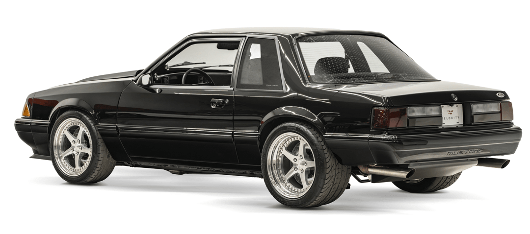 Velocity Fox Body Mustang: This 800-HP Fox Body Mustang Stole the Show at SEMA, Heading to Production 2 Velocity Restorations 1991 Fox Body Mustang LX rear 3/4th