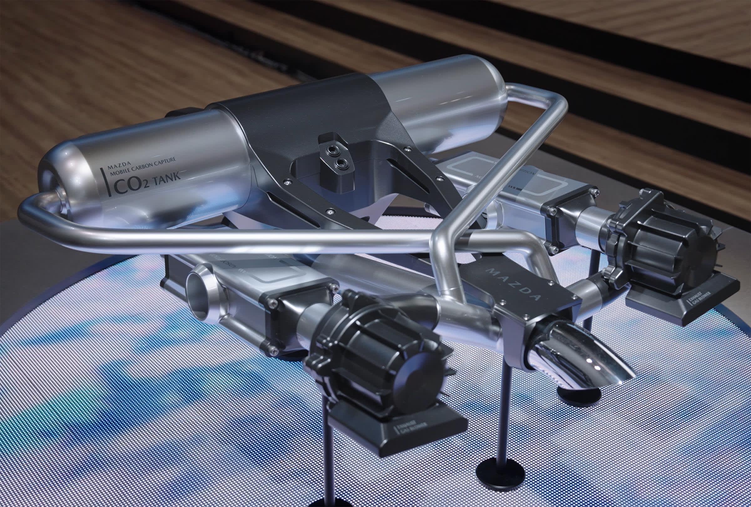 Mazda Vision X-Coupe Revealed: Wankel Hybrid with Mobile Carbon Capture Cleans Air “The More You Drive” 6 The Mazda Mobility Carbon Capture system.