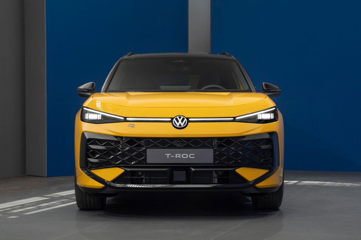 Why the New 328-HP VW T-Roc R is Europe's Hottest Forbidden Fruit 6 2025 Volkswagen T-Roc R Line front view studio photo