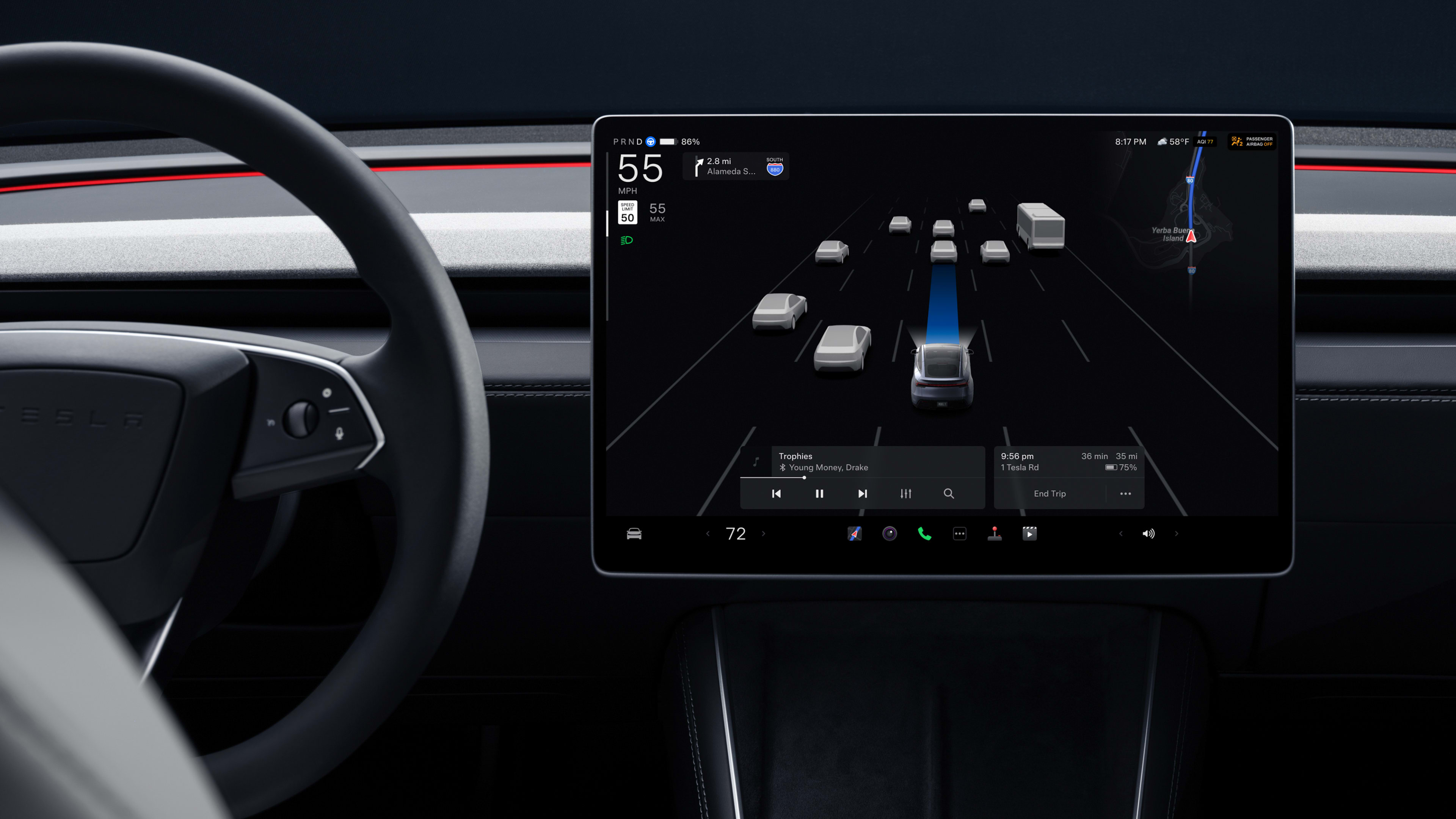 Retrofit Tesla Model 3 Model Y button bar Solves Touchscreen Complaints 4 newmodely 87