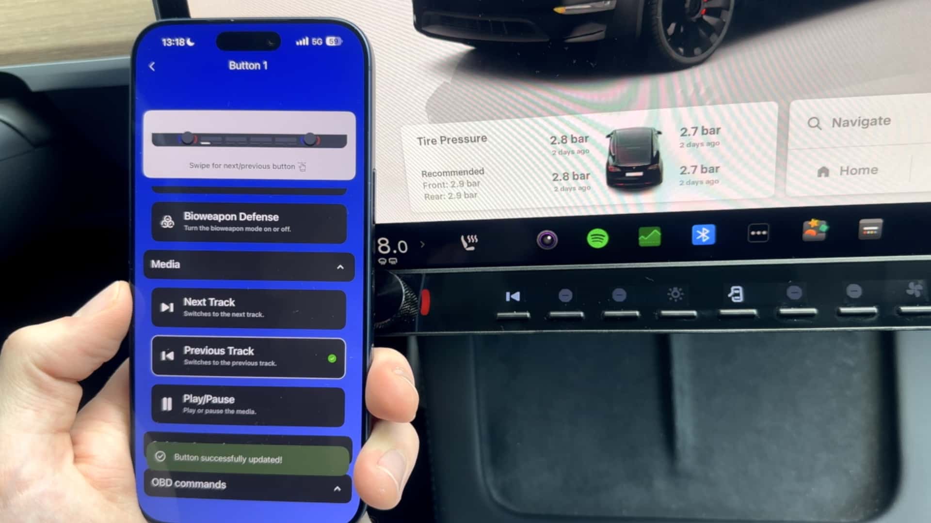 Retrofit Tesla Model 3 Model Y button bar Solves Touchscreen Complaints 2 Ctrl-Bar 2 for Tesla Model 3 and Y