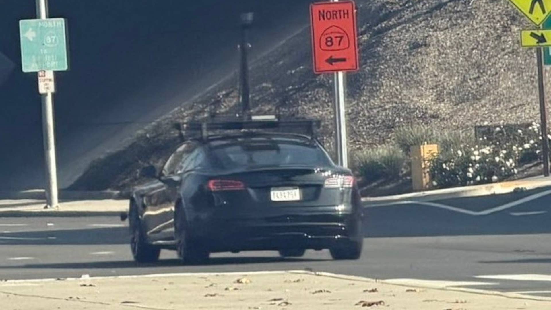 Tesla Model S robotaxi development vehicle